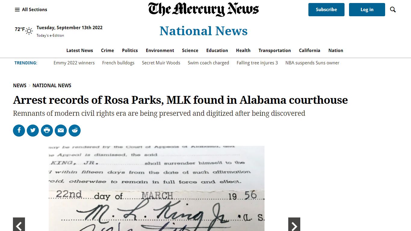 Arrest records of Rosa Parks, MLK found in Ala. courthouse